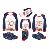 Taooba-2023  Christmas Matching Family Pajamas Cartoon Elk & Snowflake & Star Print T-shirt + String Light Print Trousers New Jumpsuit