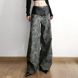 Taooba-Classic Vintage All-match Casual Trendy Cool Youth Vitality Women's Patchwork Gender-free Wide Leg Pants Trousers