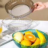 Taooba-Transparent Crystal Fruit Plate Multipurpose Snack Nuts Candy Storage Trays Durable Salad Bowl Simple Fruit Trays Easy To Clean*