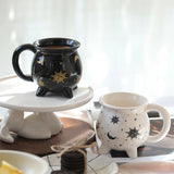 Taooba-1pc Son Moon Stars Coffee Mug 350ml/11.8oz Divination Brew Shaped Ceramic Coffee Cup Christmas Holiday Gifts Family Unique Gifts