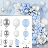 Taooba Color Palette 104pcs Blue White Balloon Garland Arch Kit, baby shower Gender revealing Anniversary bachelor party Birthday Wedding Decorations