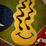 Bedside Carpet Cartoon Funny Distortion Smiley Face Children Bedroom Rug Home Decoration Cute Living Room Corridor Mat ковер 러그