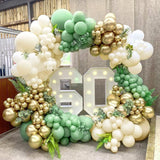 Retro Green Balloon Garland Arch Kit Wedding Birthday Balloons Decoration Party White Balloons For Baby Shower Decoration