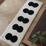 Taooba-Retro Artistic Black White Tufting Carpet Soft  Fluffy Bedside Bedroom Carpet Silicone Anti-skid Back Door Mat