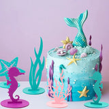 6pcs DIY Felt Table Centerpiece Mermaid Party Decoration Under The Sea Animal Party Balloons Birthday Baby Shower Girl