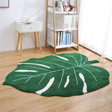 Taooba-Palm Tree Leaf Shape Large Tufted Rug Fluffy Plush Anti-skid Mat Area Rug Kids Playing Carpet Baby Creeping Floor Mats