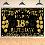 Black Gold Birthday Background 18 30 40 50 60 Year Birthday Party Decor Adult 30th 40th 50th Birthday Party Supplies Anniversary