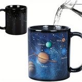 Solar System Color Changing Coffee Mug Outer Space Pattern Ceramic Water Cup Heat Sensitive Coffee Cups Summer Winter Drinkware