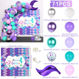 Macaron Purple Green Blue Latex Balloons Mermaid Arche Ballon Anniversaire Happy Birthday Globos Party Decoration Girl Arch Kit