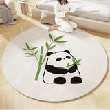 Living Room Carpet Fluffy Plush Round Home Decoration Panda Children's Bedroom Rug Anti-skid Coffee Table Floor Mat Customized