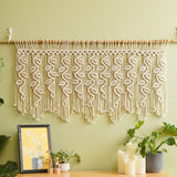 Taooba-Handwoven Macrame Tapestry Curtain Windown Haing Curtain Tapestry Boho Style Room Decoration Home Background