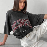 Taooba Hirsionsan Acid Washed T Shirt Women Vintage Cotton T-shirts Streetwear Soft Mineral Tees Girl Loose Luxury Brand Tops Y2k