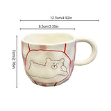 Taooba-Cute Bear Ceramic Mug Hand Pinched Irregular Porcelain Coffee Cup Breakfast milk oatmeal cup Water Cup For Office Couple Gift