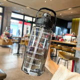 Taooba-2L Straw Plastic Water Bottle Large Portable Travel Bottle Sports Fitness Cup High Value Big Fat Cup Universal Cup with Straw