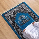 Chenille Printing Prayer Mat Muslim Portable Ramadan Mats Eid Gift Travel Praying Rug Islam Worship Floor Mats Carpets Non-slip