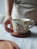 Taooba-Plant Whispers Underglaze Colored Ceramic Coffee Cups Japanese Style Mug Relief