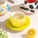 Taooba-300ML Creative Hand Pinched Irregular Flower Ceramic mug Handmade Coffee Cup Breakfast Milk Afternoon tea cups Korean Style Mugs