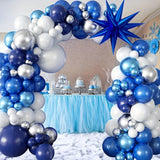 Taooba Color Palette 94PCS Navy Blue White Metal Slender Balloon Garland Set, Suitable for Graduation,Retirement, Wedding Party, Birthday Celebration