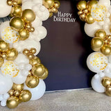 White and Gold Balloons Garland Arch Kit Retro Beige White Balloons Wedding Decor Birthday Baby Shower Party Backdrop Globos