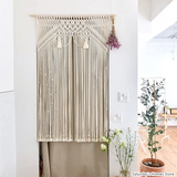 Taooba-Macrame Curtain Tapestry Handwovwen Tassel Pendant Bohemia Door Curtain Tapestry Window Curtain Tapesrtry Wedding Background