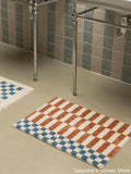 Taooba-Retro Striped Plaid Absorbent Carpet Soft Plush Cashmere Beside Rug Bathroom Floor Mat Toilet Door Rrugs