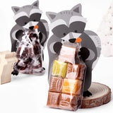 10pcs Cartoon Animal Gift Bags Clear Plastic Bags for Birthday Party Baby Shower Kids Treats Candy Sweet Chocolate Packaging Bag