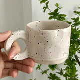 Taooba-Korean ins style Creative Ring Handle Ceramic Mug Splash ink Irregular Coffee Cup Breakfast Milk Tea Cup Office Home Drinkware