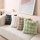 Taooba-Imitate Rabbit Fur Pillow Case Soft Plush Living Room Sofa Throw  Cushion Pillow Cover Chair  Cushion Pillowcover Room Decor