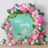 Tropical Hawaiian  Party Decoration Balloon Garland Arch Balloon Chain Pink Flamingo Birthday Decor Summer Hawaii Luau Aloha