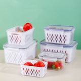 Taooba-Multifunctional Sealed Refrigerator Preservation Storage Box Fridge Organizer Fresh Vegetable Fruit Boxes Drain Basket Container