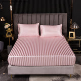 Luxury Queen King Size Bedding Set Satin Fitted Sheet 1pcs Bed Mattress Protector Cover Twin Queen Bedclothes No Pillowcase