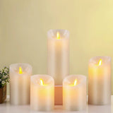 Taooba-Battery Operated Pillar Real Wax Wick, Electric LED Candle, Remote Control, Flameless, Wedding Decorative, Gift Sets