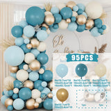 Taooba Color Palette Macaron Blue Balloon Garland Arch Kit Happy Birthday Party Decoration Kids Boy Baby Shower Ballons Wedding Party Supplies