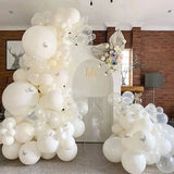 Butterfly Pure White Matte Ballon Arch Garland Kit Transparent Latex Balloon Wedding Kids Birthday Baby Shower Decoration