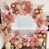 Metal Rose Pink Balloon Garland Arch Kit Boho Sand White Wedding Birthday Party Balloons Gender Reveal Baby Shower Decorations