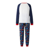 Taooba-2023  Christmas Matching Family Pajamas Cartoon Elk & Snowflake & Star Print T-shirt + String Light Print Trousers New Jumpsuit