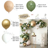 Taooba Color Palette Retro Green Balloon Garland Arch Kit Wedding Birthday Balloons Decoration Party White Balloons For Baby Shower Decor Supplies