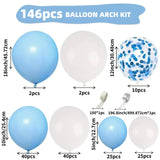 Taooba Color Palette 146pcs Blue white balloon arch set, different sizes balloon birthday,gender,wedding ball bridal shower anniversary decoration