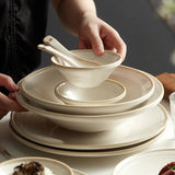 Taooba-Bowl and Dish Set for Home Use: Simple Modern High end Light Luxury housewarming Ceramic Japanese Plate and Bowl