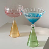 Taooba-1pc Glass Ice Cream Cup Colorful Cocktail Mug Champagne Yogurt Goblet Cup Dessert Cup Bar Party Home DrinkWare High Appearance