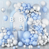 Taooba Color Palette 104pcs Blue White Balloon Garland Arch Kit, baby shower Gender revealing Anniversary bachelor party Birthday Wedding Decorations