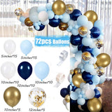 Taooba Color Palette Blue Silver Macaron Balloon Garland Arch Kit Wedding Birthday Party Decoration Confetti Latex Balloons For Girls Baby Shower