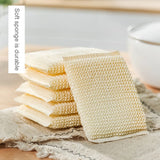 Taooba-5Pc Bamboo fiber sponge kitchen cloth cleaning brush absorbent oil-free scouring pad reusable dishwashing sponge