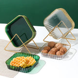 Taooba-1Pc Home Spit Bone Dish Heightened Non-slip Fruit Tray Trash Tray Square Small Plate Tableware Fruit Snack Plate