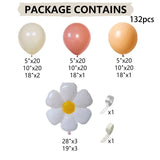 Taooba Color Palette 132Pcs White Daisy Sunflower Themed Balloon Arch Kit Black Pink Yellow Latex Bal for Wedding Birthday Baby Shower Party Decors