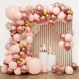 Pink Rose Gold Balloon Garland Arch Kit Macaron Orange balloons Confetti Wedding Birthday Baby Shower Party Decor