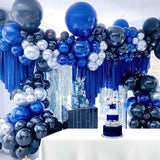 Taooba Color Palette 160pcs, Navy Blue Royal Blue Silvery Balloon Garland Set, Dark Blue Balloon Arch Kit, Birthday Decoration Birthday Supplies