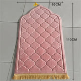 Thicken Flannel Prayer Mat for Muslim Ramadan Non-slip Soft Prayer Mats Worship Carpets Portable Travel Prayer Rugs Decor