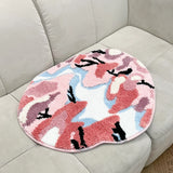 Taooba Christmas Gift Dream Moss Tufted Rug Pink Gril Room Anti-Slip Trippy Bedroom Handmade Flocking Rug Carpet Living Room Entrance Rug Home Decor