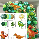 Taooba Color Palette 154 Pcs Jungle Animal Themed Balloon Decorations, Tyrannosaurus Rex Birthday Outdoor Scene Decoration Anniversary Commemoration